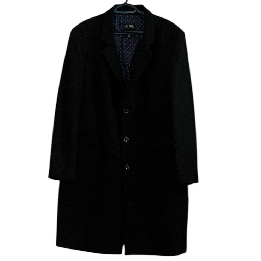No 99 Wayne Gretzky Wool Blend Overcoat Trench Coat Black Lined Men’s Size Large